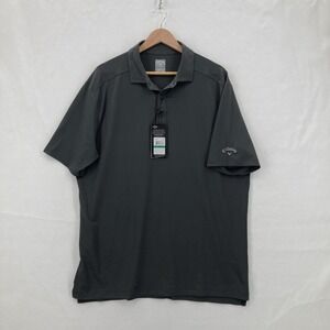 Callaway Polo Shirt Mens Large Gray Opti-Dri Golf UPF 50 Cooling Stretch Preppy